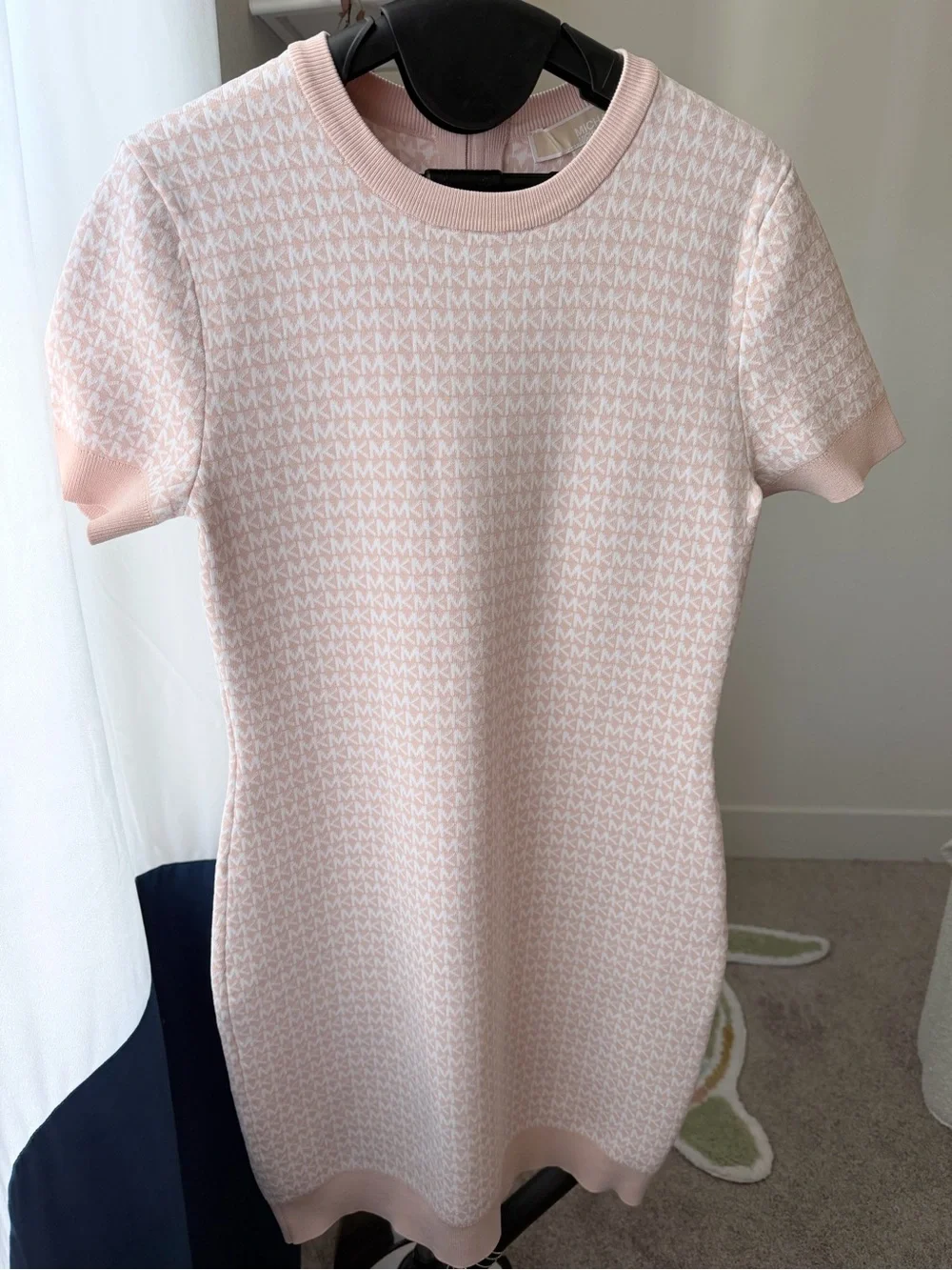 Michael Kors Logo Pink Knit Sheath Dress - Elegant Everyday Style